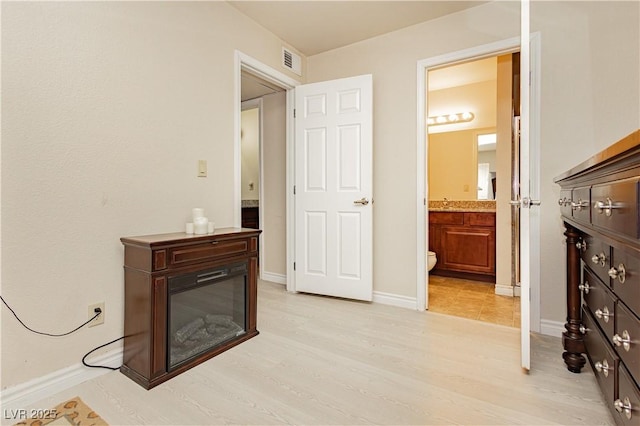 interior space with light hardwood / wood-style flooring