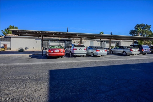 view of car parking with a carport