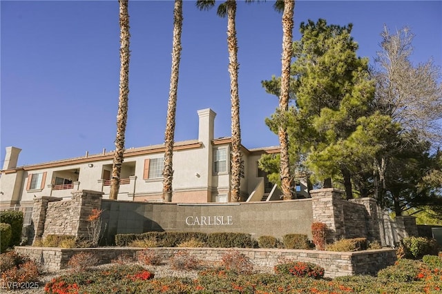 view of community sign