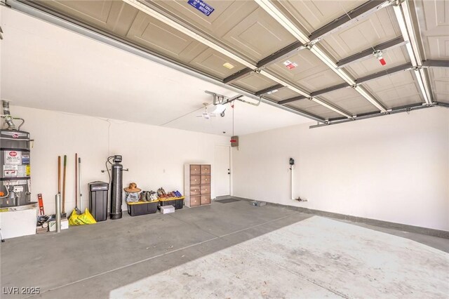 garage with water heater