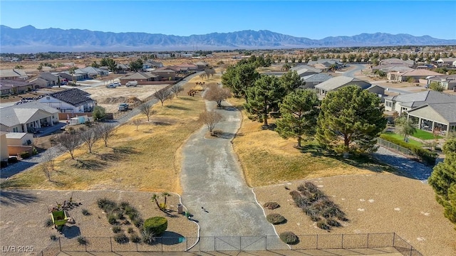 bird's eye view with a mountain view and a residential view