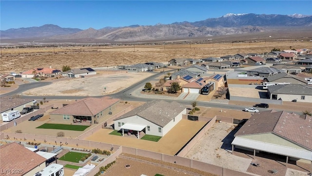 aerial view with a mountain view and a residential view