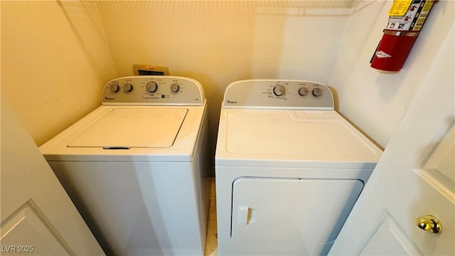 laundry area featuring washing machine and dryer