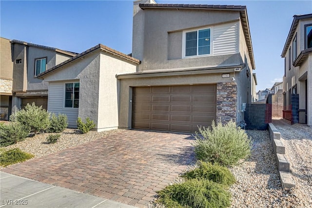 front of property featuring a garage