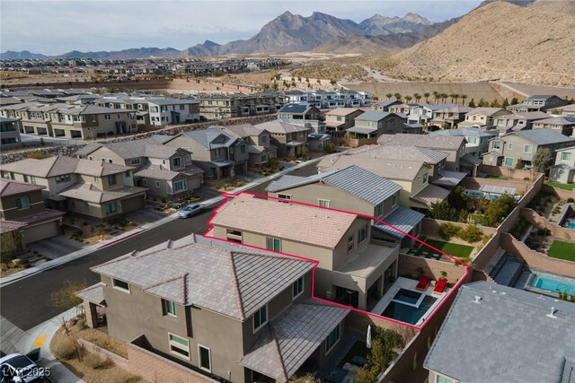 aerial view featuring a mountain view