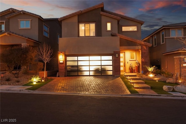 contemporary house featuring a garage