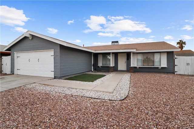 ranch-style home with a garage