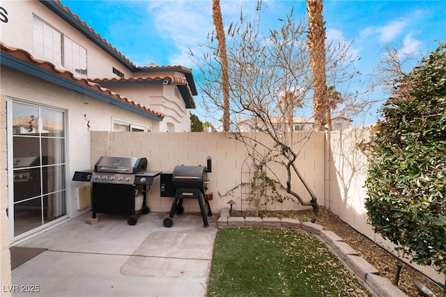 view of patio with grilling area