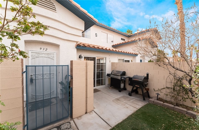 view of patio / terrace with area for grilling