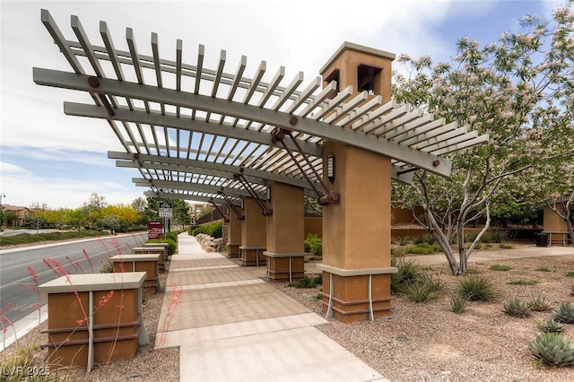 view of patio / terrace featuring a pergola