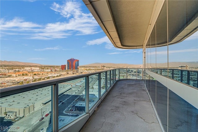 balcony with a mountain view