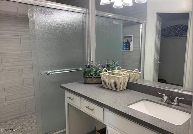 6250 W Flamingo Rd Unit 88, Las Vegas, NV 89103 - bathroom with vanity and walk in shower