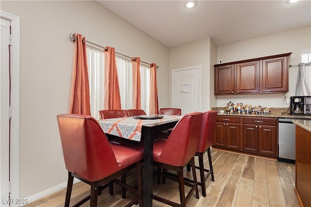 dining area featuring light hardwood / wood-style floors