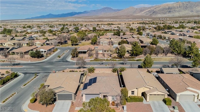 aerial view with a mountain view