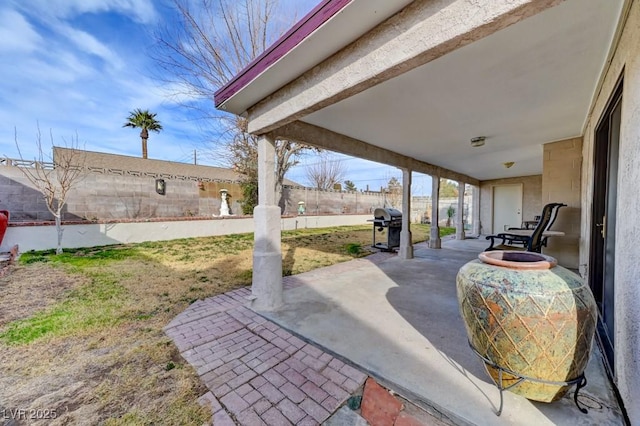 view of patio featuring area for grilling