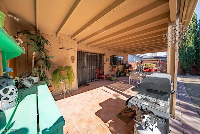 view of patio featuring grilling area