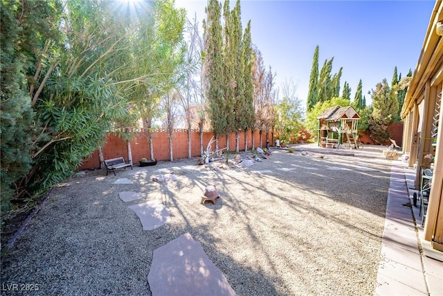 view of yard featuring a playground