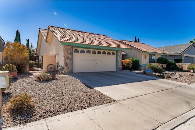 view of front of house with a garage