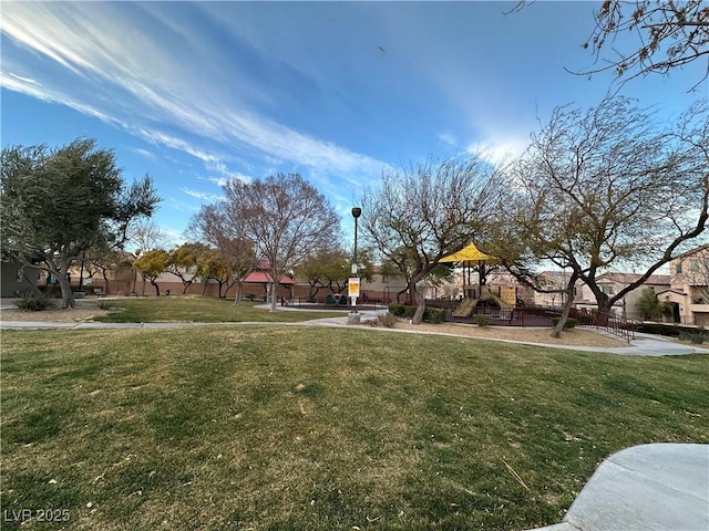 view of yard with playground community