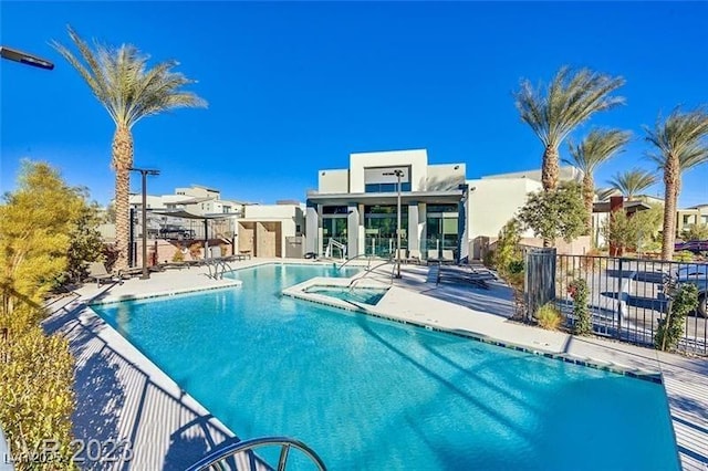 view of pool featuring a patio area