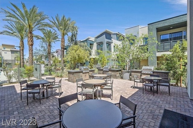 view of patio / terrace with exterior kitchen and area for grilling