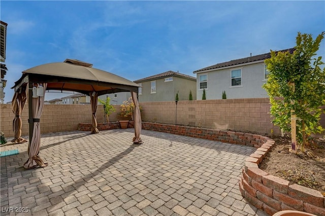 view of patio / terrace with a gazebo