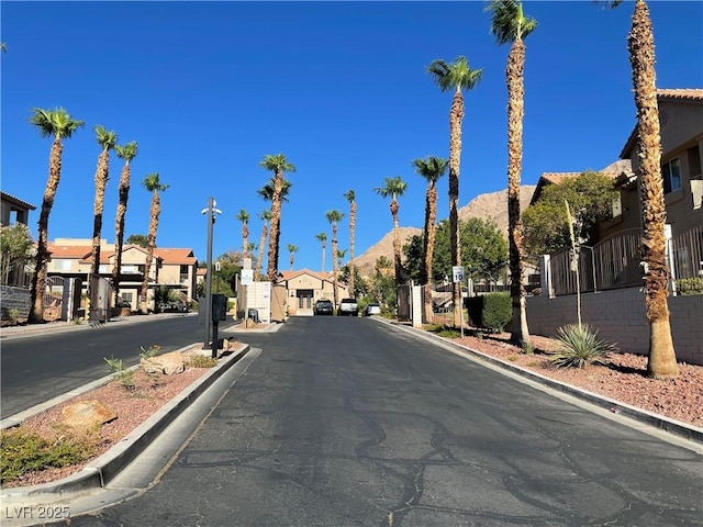 view of street featuring a mountain view