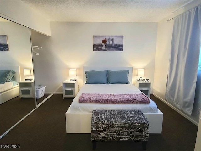 bedroom with a textured ceiling