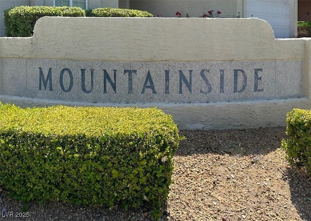 view of community sign