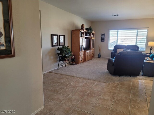 view of tiled living room