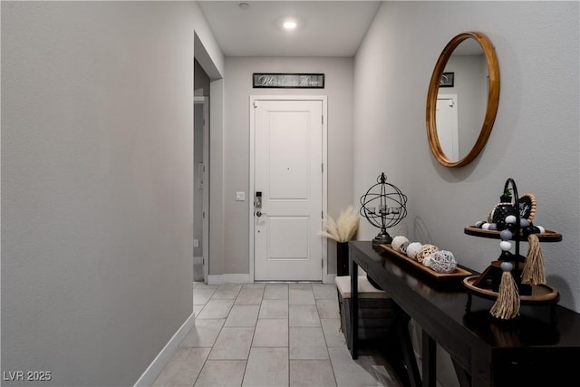 interior space with light tile patterned floors