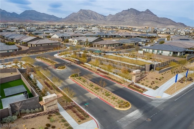 aerial view featuring a mountain view