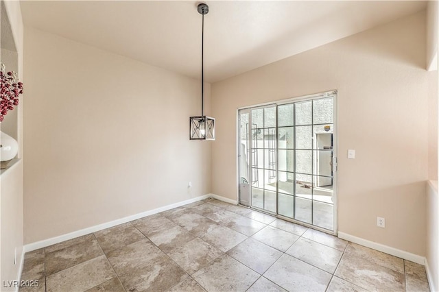 view of unfurnished dining area