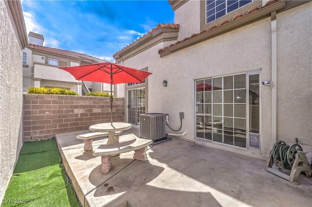 view of patio / terrace with central AC unit