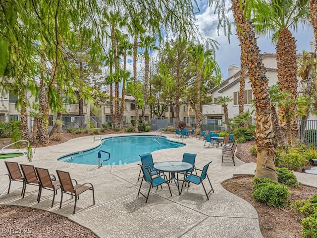 view of pool featuring a patio area