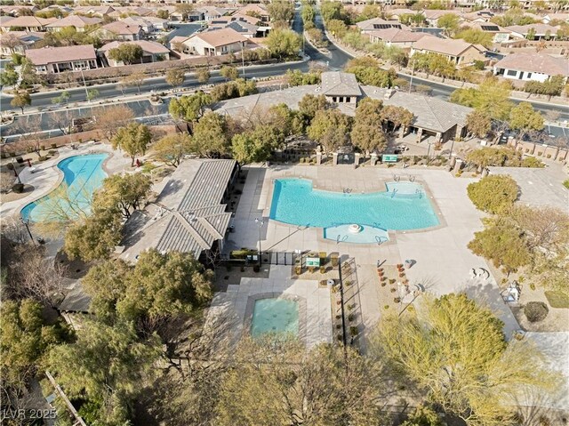 bird's eye view with a residential view