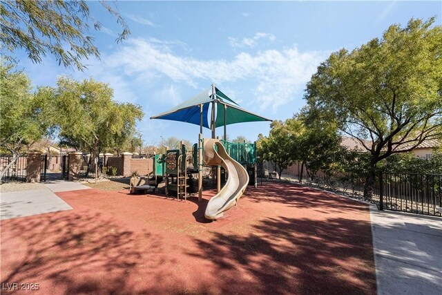 community play area featuring fence