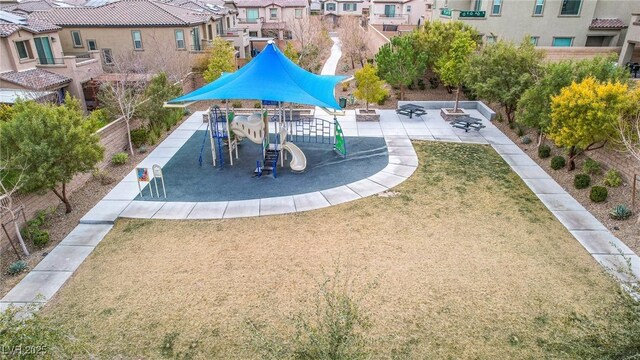 view of play area featuring a yard