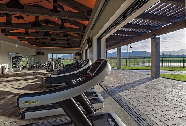 gym with plenty of natural light