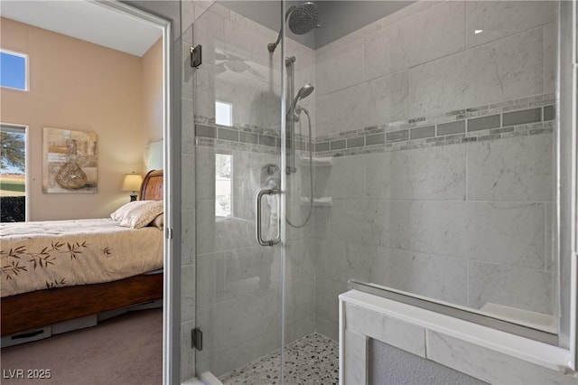 bathroom featuring walk in shower