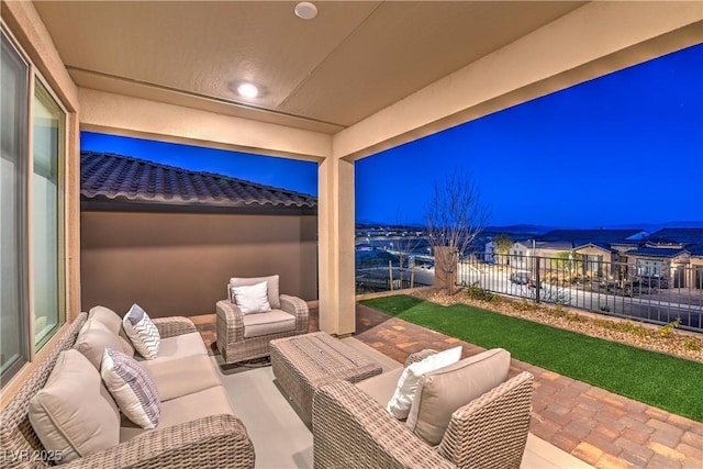 view of patio / terrace featuring an outdoor living space