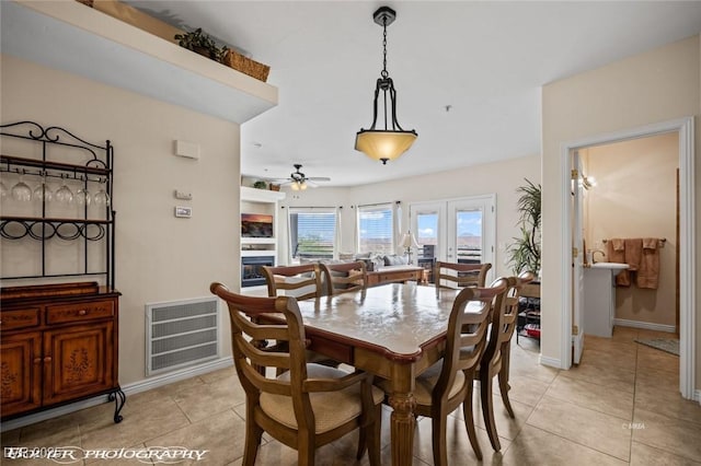 view of tiled dining area