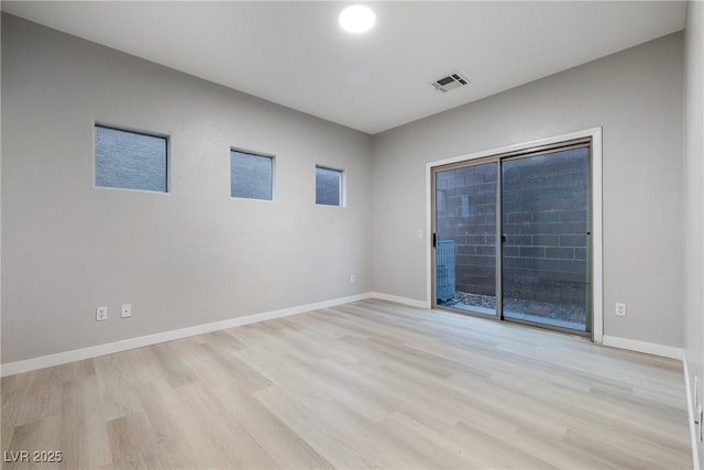 empty room featuring light wood-type flooring