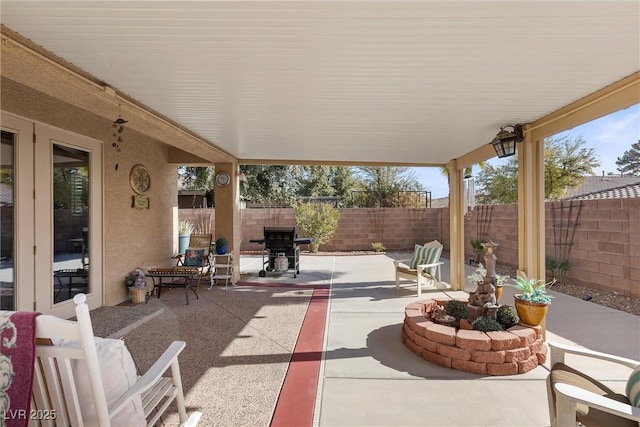 view of patio with grilling area