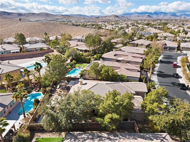 aerial view with a mountain view