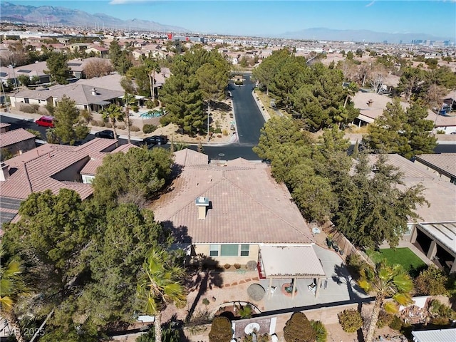 aerial view featuring a mountain view