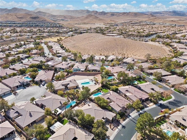 aerial view with a mountain view