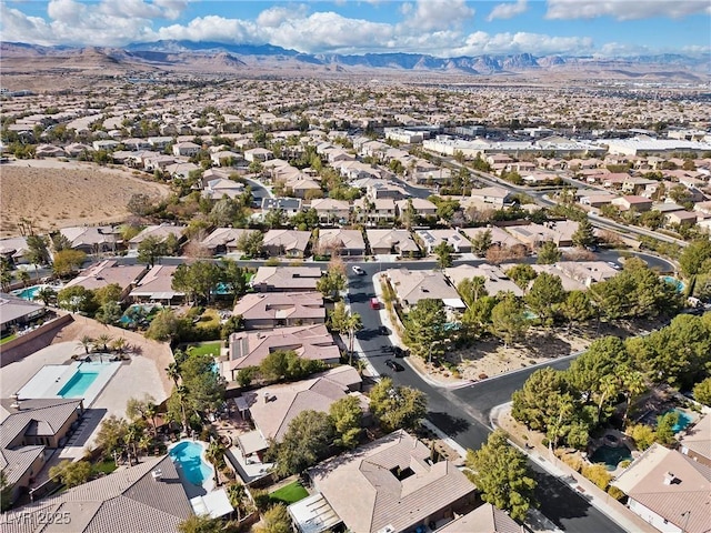 aerial view with a mountain view