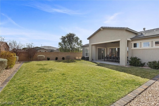 view of yard with a patio area and fence