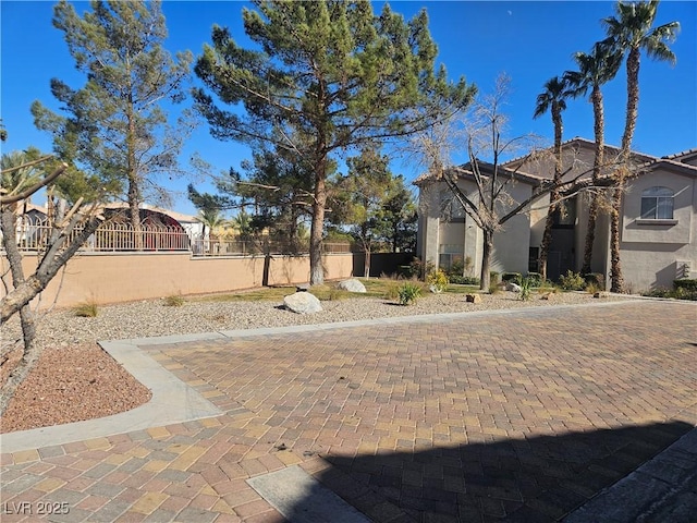 view of yard with fence
